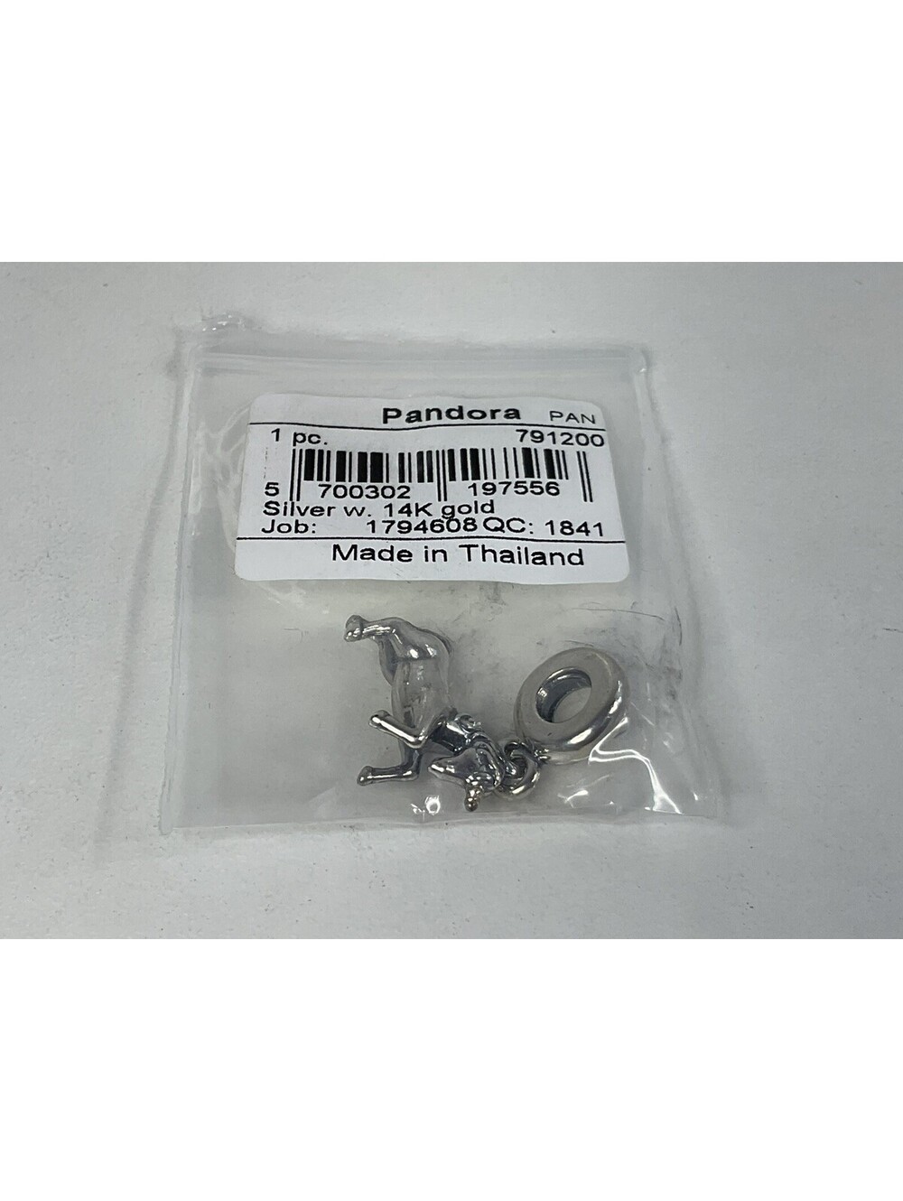 Pandora Two Tone Unicorn Charm 14k Accent NEW Retired